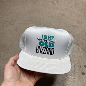 Vintage 90s trucker hat mesh cap I sleep with the old buzzard funny joke humor